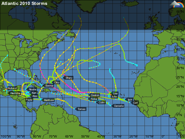 weather underground 2010 Atlantic Named Storms