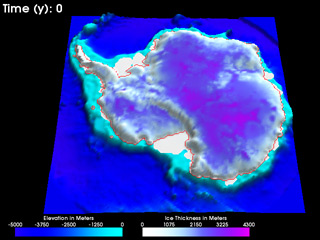 Antarctic ice sheet animation